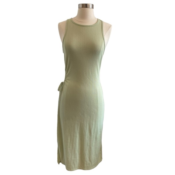 Sleeveless Knit Midi Dress With Cut Out Tie Side By Planet Gold - Picture 2 of 10